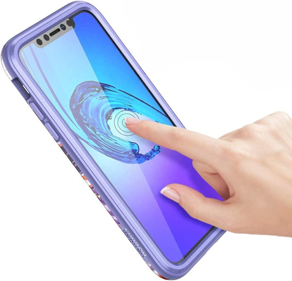 Etui do iPhone XR, Suritch Full Body Marble, fioletowe
