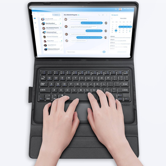 Etui z klawiaturą do Samsung Galaxy Tab S7 / S8, Dux Ducis Magnetic Keyboard, czarne