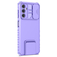 Etui pancerne do Samsung Galaxy A14 4G/5G, Camshield z podstawką, Fioletowe