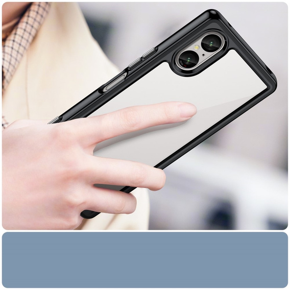 Etui do Sony Xperia 5 V, Fusion Hybrid, przezroczyste / czarne