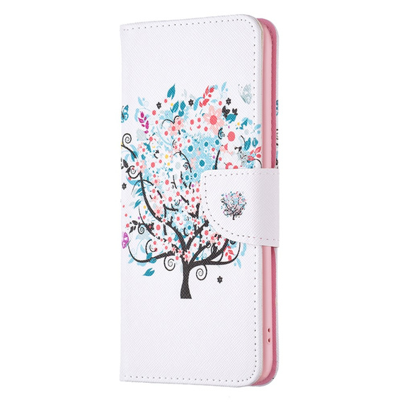 Etui z klapką do Motorola Moto G53 5G / G23 / G13, Wallet, Colorful Tree białe