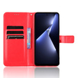 Etui z klapką do Tecno Pova 5 Pro 4G, Crazy Horse Wallet, czerwone