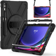 Etui pancerne do Samsung Galaxy Tab S9 FE+ / S9+ / S8+ / S7+, ochronne 360 z miejscem na rysik, Czarne