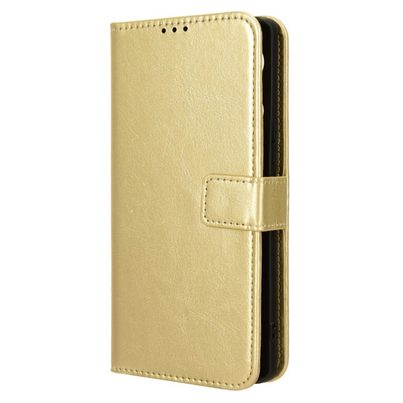 Etui z klapką do Infinix Note 40 Pro Plus, Crazy Horse Wallet, złote