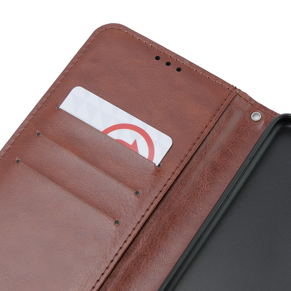 Etui z klapką do Oppo A38 4G / Oppo A18 4G, Crazy Horse Wallet, brązowe