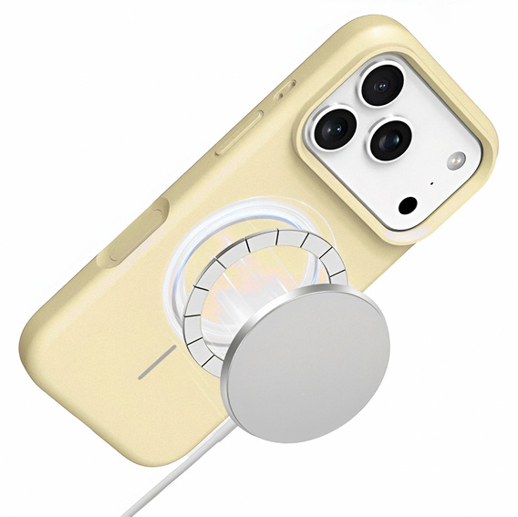 Etui silikonowe do iPhone 17 Pro Max, do MagSafe, antywstrząsowe, żółte