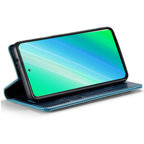 Etui z klapką do Samsung Galaxy S23, ERBORD Waxy Wallet, niebieskie