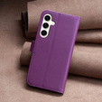 Etui z klapką do Samsung Galaxy S23 FE, BINFEN Wallet, ciemnofioletowe + szkło 9H