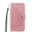 Zestaw Etui z klapką do Samsung Galaxy A13 4G, Mandala i kwiaty, Różowe rose gold + szkło