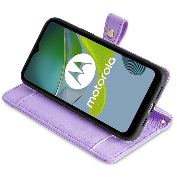 Etui z klapką do Motorola Moto G84 5G, Wallet Zipper Pocket, fioletowe
