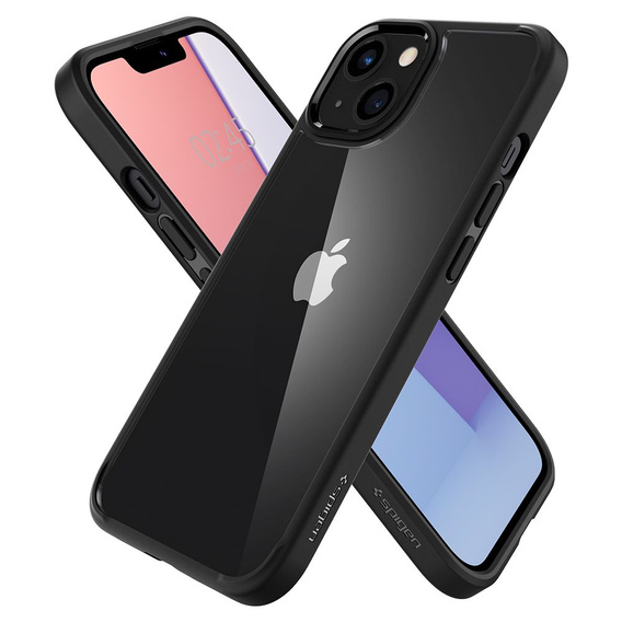 Etui Spigen do iPhone 13, Ultra Hybrid, matowe czarne + szkło