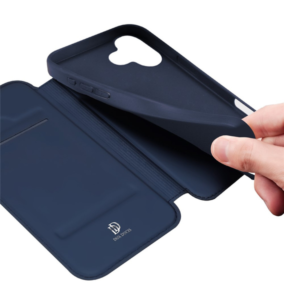 Etui Dux Ducis do iPhone 17, Skin Pro, z klapką, z miejscem na kartę,  granatowe