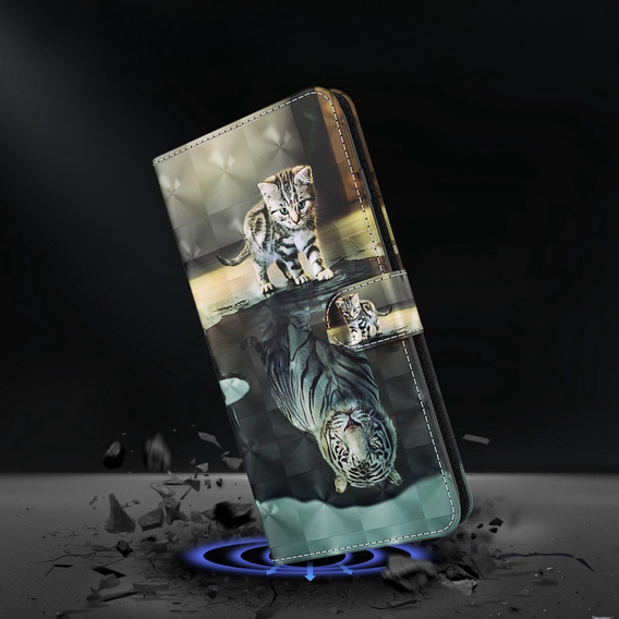 Etui z klapką do Oppo A17, Wallet, Cat & Tiger