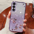 Etui do Samsung Galaxy S23, Glitter Flower, fioletowe