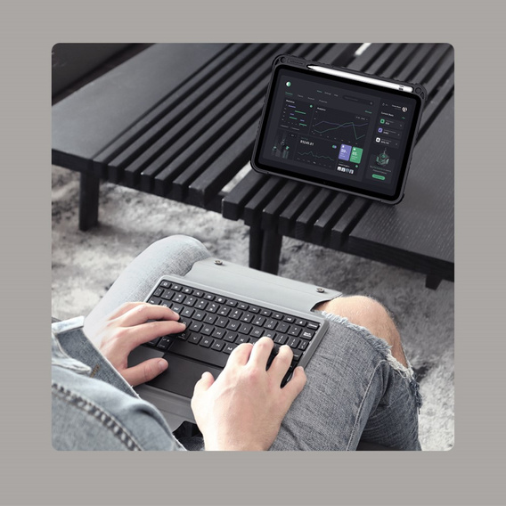 Etui z klawiaturą do iPad 11" 2025 A16 (11 gen.) / iPad 10.9" 2022 (10 gen.), NILLKIN Bumper Pen Slot, czarne