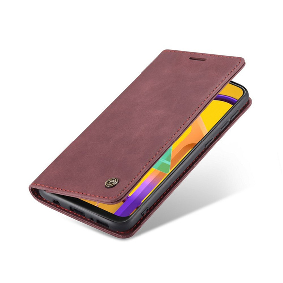 Etui CASEME do Samsung Galaxy M21, Leather Wallet Case, bordowe