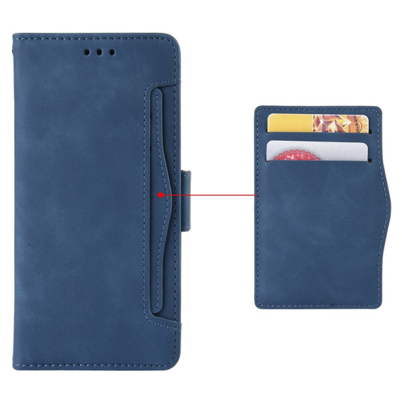 Etui z klapką do Honor 70 5G, Card Slot, granatowe