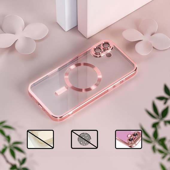 Etui do iPhone 16 Plus, Electro MagSafe, różowe + Szkło na ekran