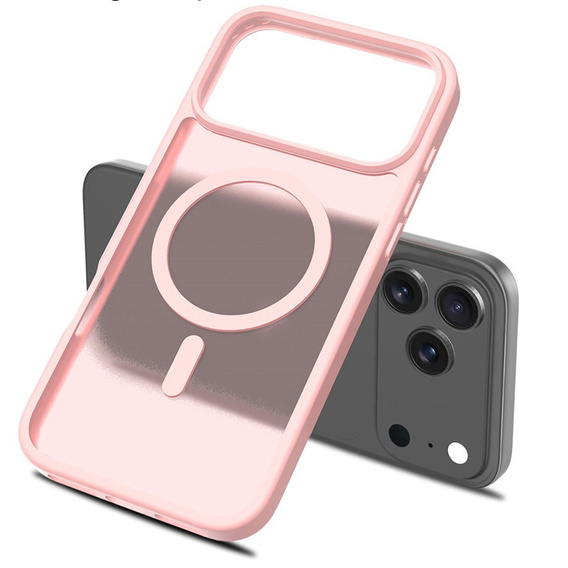 Etui Matt Case do iPhone 17 Pro Max, do MagSafe, półprzezroczyste różowe