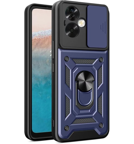 Etui pancerne do Oppo Reno 11F 5G, CamShield Slide, niebieskie