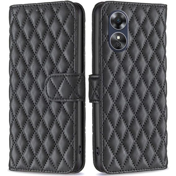 Etui z klapką do Oppo A17, Wallet, BINFEN COLOR, czarne