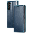 Etui z klapką do Samsung Galaxy S23, ERBORD Waxy Wallet, niebieskie