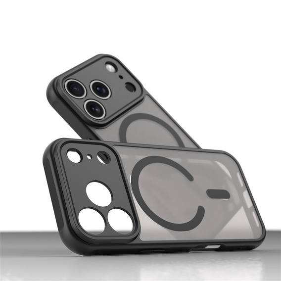 Etui matowe do iPhone 17 Pro, do MagSafe, z ochroną aparatów, czarne