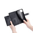 Etui z klapką do iPhone 15 Pro, Wallet Zipper Pocket, czarne