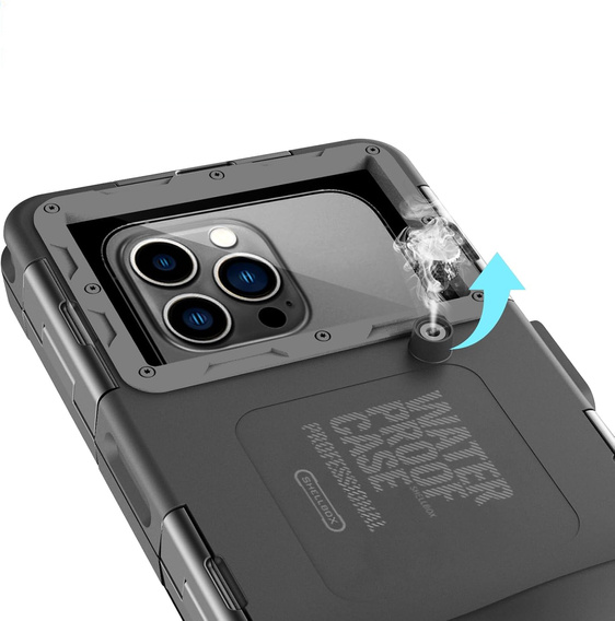 Etui wodoszczelne IPX8 na telefon 4,7 - 6,7" SHELLBOX, nurkowanie do 15m, czarne