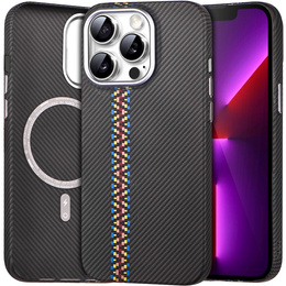 Etui do iPhone 13 Pro Max, Carbon Fiber MagSafe, czarne