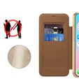 Etui z klapką do iPhone Air, RFID Wallet MagSafe z ochroną aparatu, brązowe