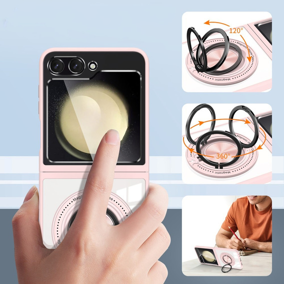 Etui do Samsung Galaxy Z Flip7 FE / Z Flip6, Corners Dropproof, do MagSafe, przezroczyste / różowe