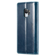 Etui z klapką CASEME do Samsung Galaxy S9, Waxy Textured, niebieskie