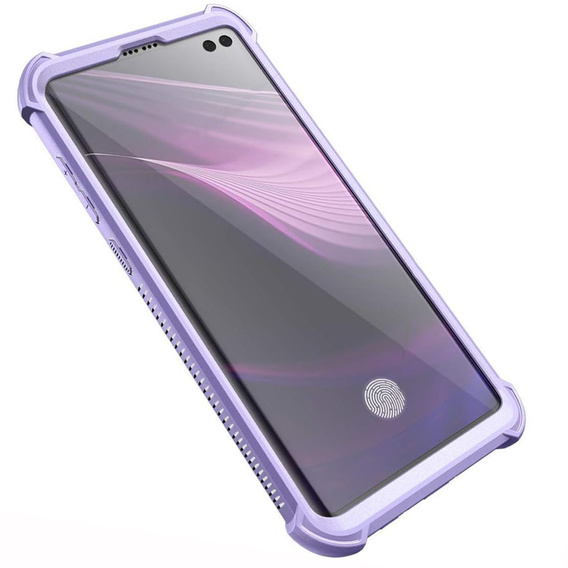 Etui do Samsung Galaxy S10 Plus, Dexnor Full Body Rugged, przezroczyste / fioletowe