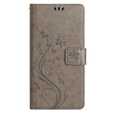 Etui z klapką do Samsung Galaxy S23 FE, Butterfly, szare
