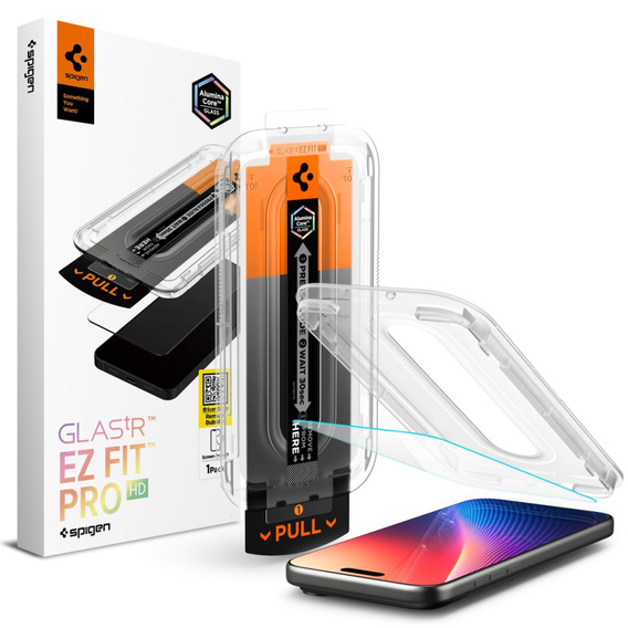 Szkło hartowane Spigen do iPhone 17 Pro / 17 / 16 Pro, Glas.tR "EZ Fit Pro", Clear
