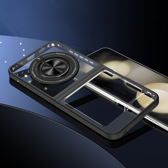Etui do Samsung Galaxy Z Flip7 FE / Z Flip6, Corners Dropproof, do MagSafe, przezroczyste / czarne