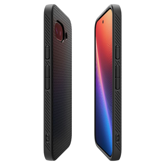 Etui Spigen do Google Pixel 9A, Liquid Air, czarne + Szkło Hartowane 9H
