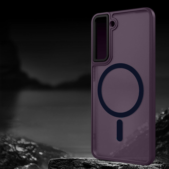 Etui do Samsung Galaxy S21, do MagSafe, ERBORD Matt Case, ciemnofioletowe + Szkło na ekran