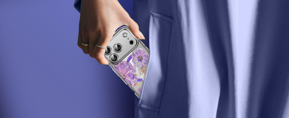 Etui magnetyczne z kwiatowym, laserowym wzorem do iPhone 17 Pro