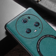 Etui do Honor Magic 5 Pro, Leather Hybrid MagSafe, zielone