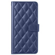 Etui z klapką do Motorola Moto G24 / G24 Power / G04, Rhombus Crossbody Leather, niebieskie