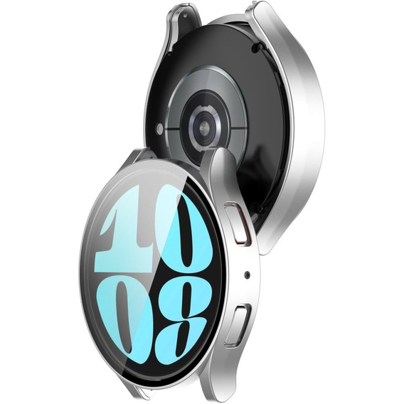 2w1 Etui + Szkło Hartowane do Samsung Galaxy Watch 6 40mm, Srebrne