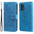 Zestaw Etui z klapką do Samsung Galaxy A13 4G, Mandala i kwiaty, niebieskie + szkło