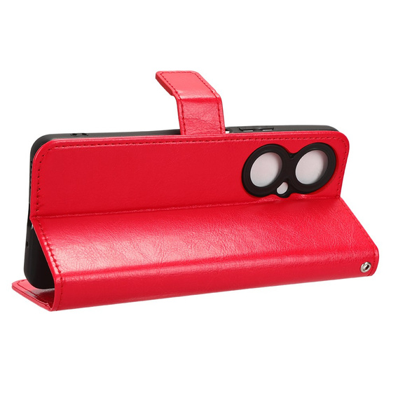 Etui z klapką do Huawei Nova 11i, Crazy Horse Wallet, czerwone