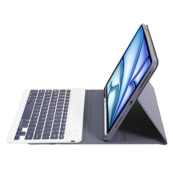 Etui z klawiaturą do iPad Air 11" 2025/2024 (7/6 gen.), Leather Pen Slot, fioletowe