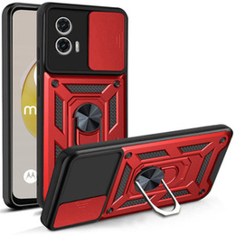 Etui pancerne do Motorola Moto G73 5G, CamShield Slide, czerwone