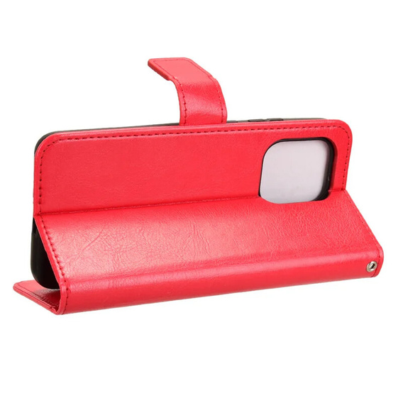Etui z klapką do Motorola Edge 50 Neo / Motorola ThinkPhone 25, Crazy Horse Wallet, czerwone