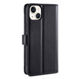 Etui z klapką do iPhone 14, Wallet Zipper Pocket, czarne