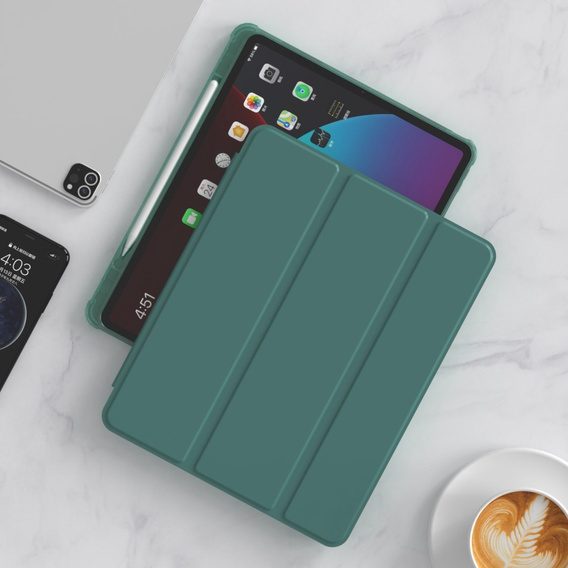 Etui do iPad Pro 12.9" 2022/2021/2020 (6/5/4 gen.), Smart Pencil, z miejscem na rysik, zielone